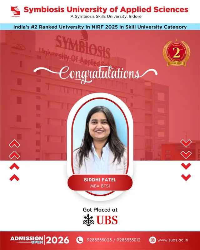 UBS placement Siddhi Patel